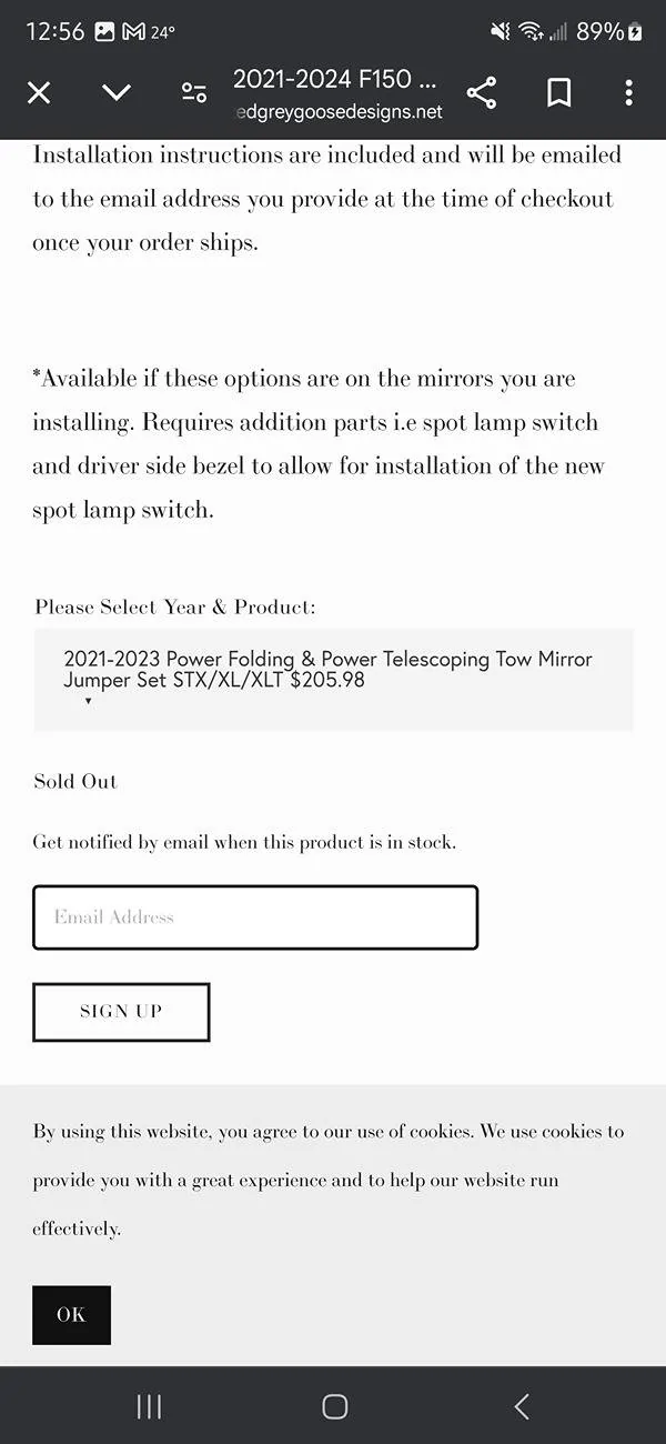 Ford F-150 Power fold and telescoping mirror upgrade Screenshot_20250115_125628_Chrom