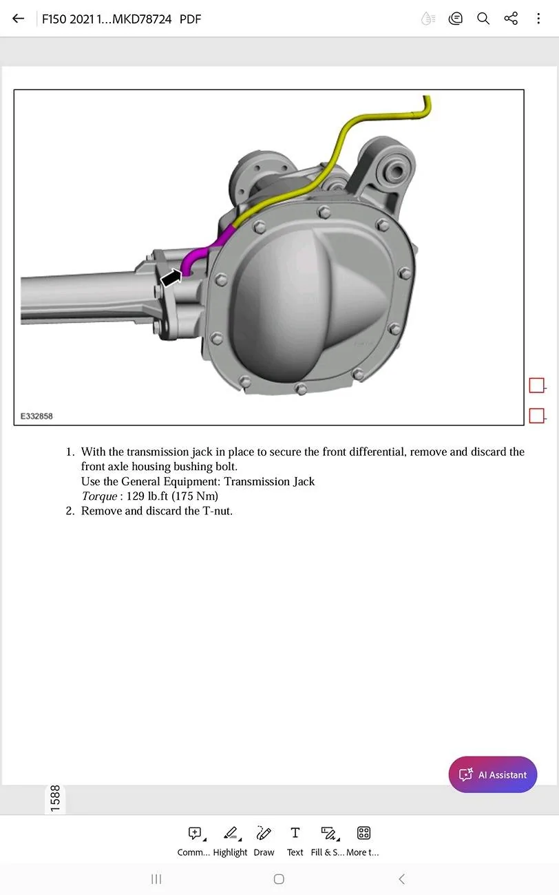 Ford F-150 Front axle vent location diagram? Screenshot_20250119_191158_Adobe Acrobat