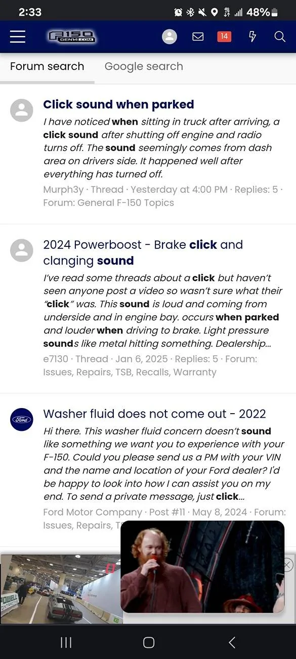 Ford F-150 Click sound when parked Screenshot_20250225_143344_Chrom