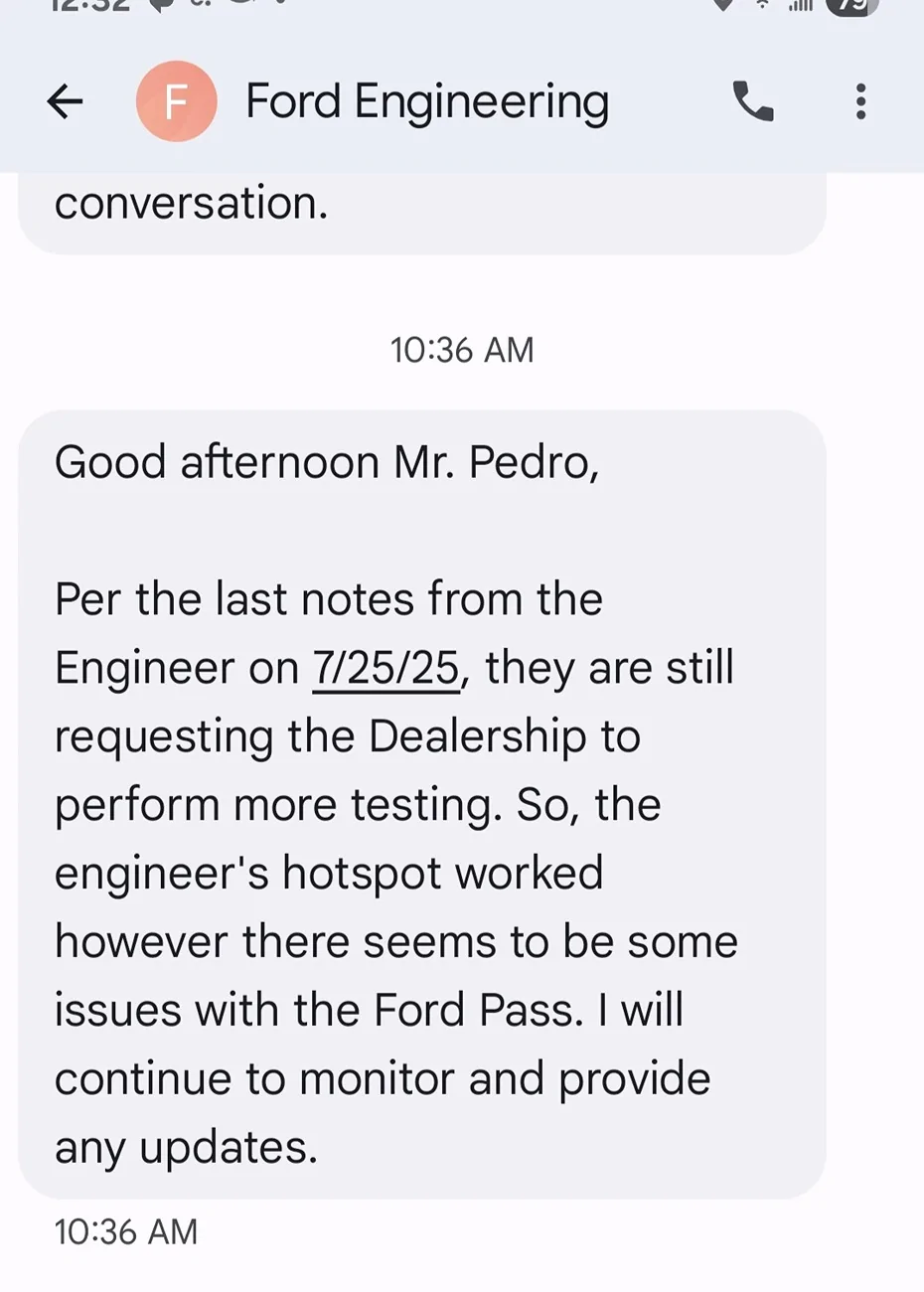 Ford F-150 Dead Battery to Messed Up Sync Screen Screenshot_20250729_123251_Messages