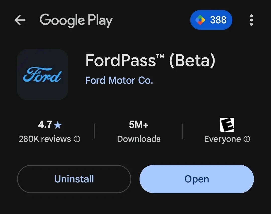 Ford F-150 FordPass app - Climate controls appeared then disappeared Screenshot_20250824_155211_Google Play Stor