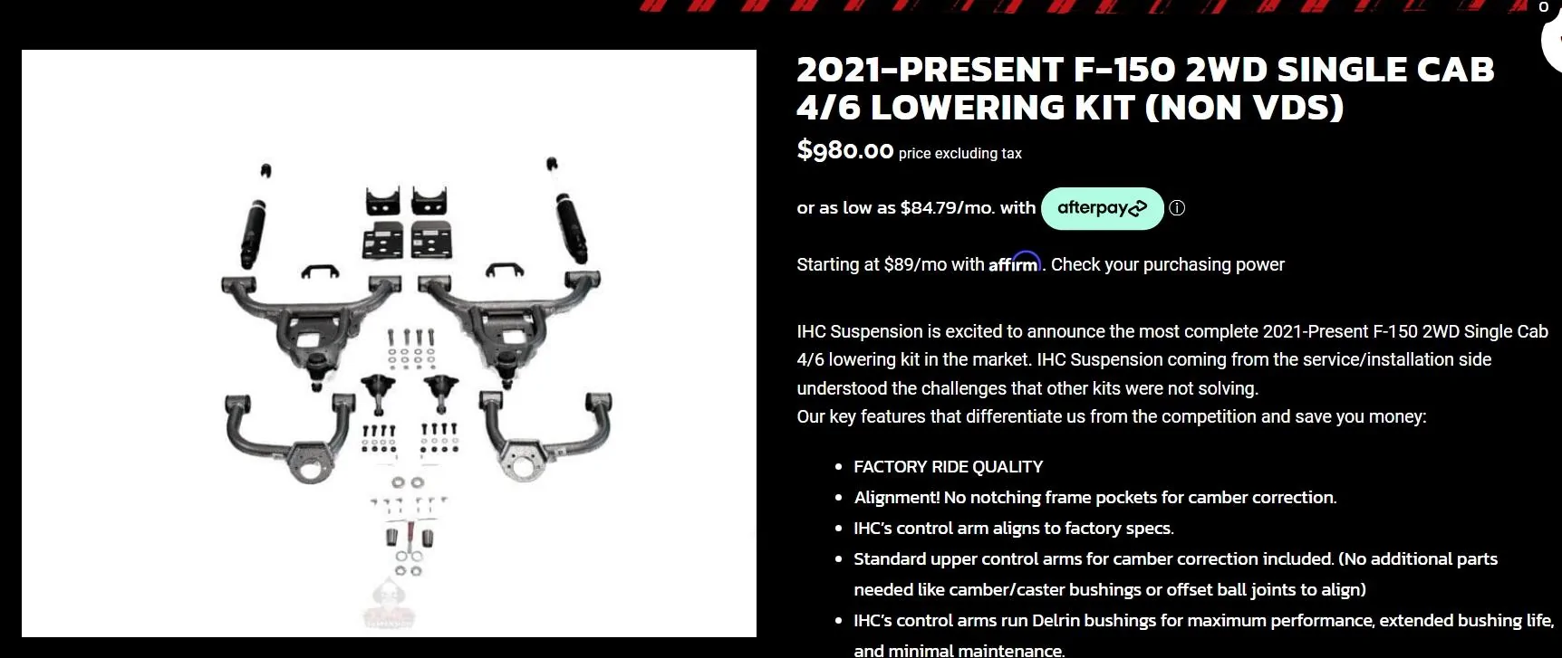 Ford F-150 Suspension mods for 2WD Screenshot_28-5-2024_85630_ihcsuspension.com