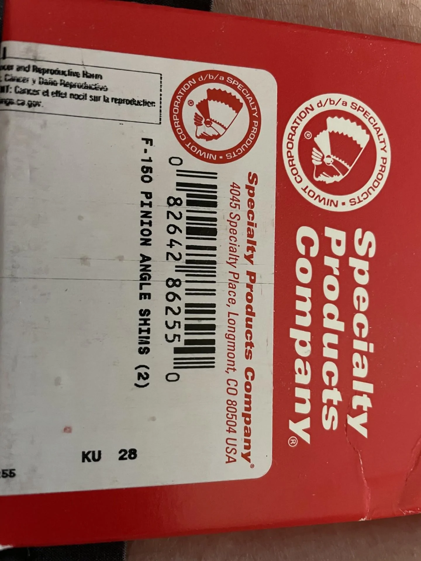 Ford F-150 MaxTrac lowering shackles and 2.5* shims shim