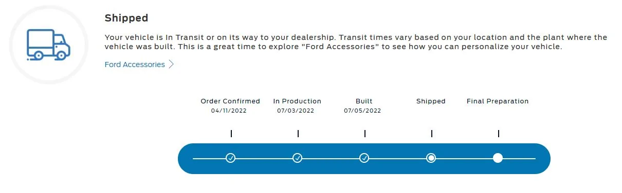 Ford F-150 6/27/2022 Build Week Shipped 7-7-22