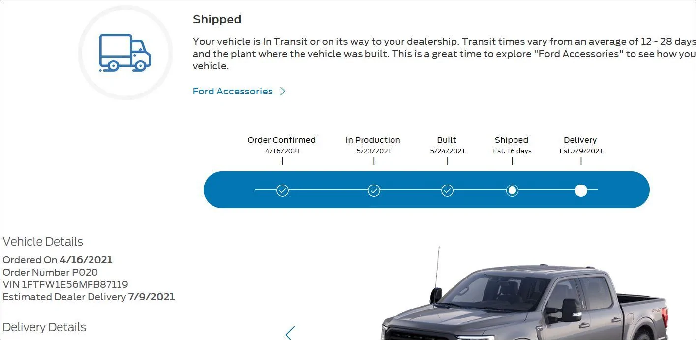 Ford F-150 5/17 Build Week Club shipped May 26