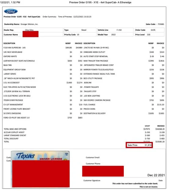 Ford F-150 ? Another F-150 Price Increase Starting Feb 15 Signed Purchase Agreement