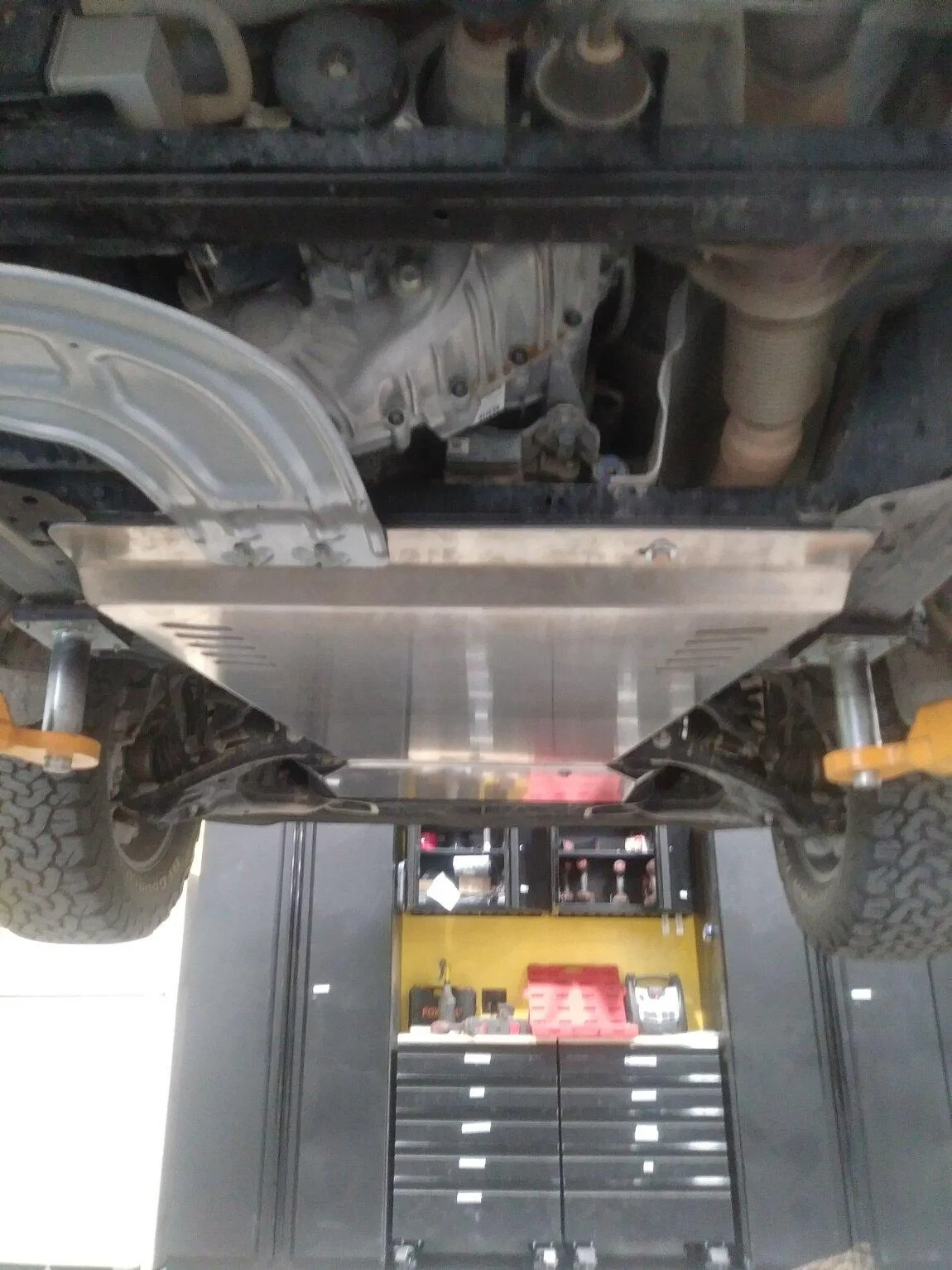 Ford F-150 PB aluminum transmission skid plate. skid plate 1