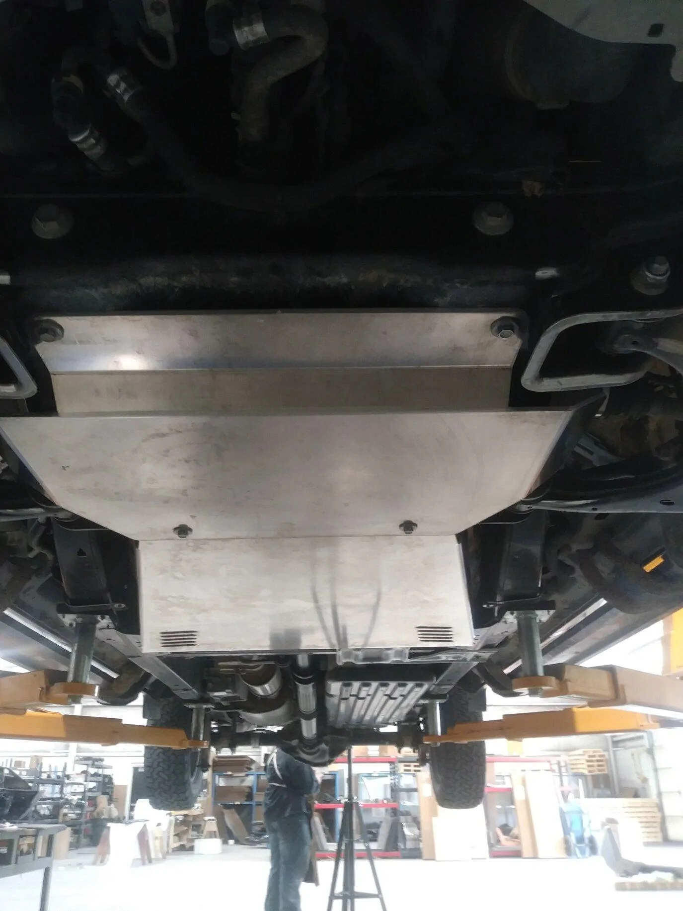 Ford F-150 PB aluminum transmission skid plate. Skid plate 2