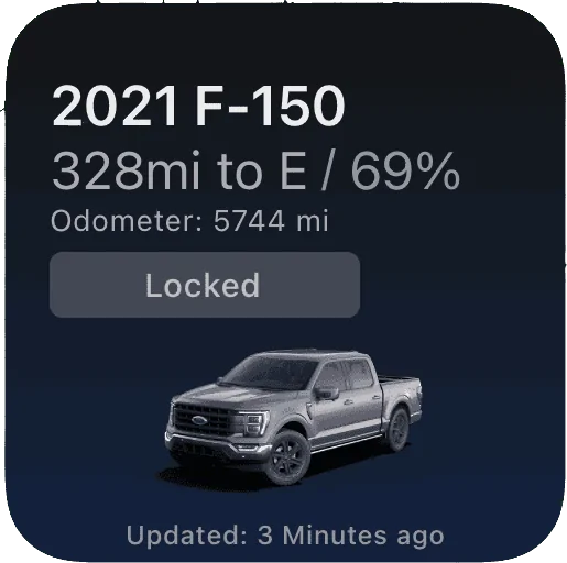 Ford F-150 FordPass - Scriptable Widget (iOS, iPad, MacOS) smallSimpleDark