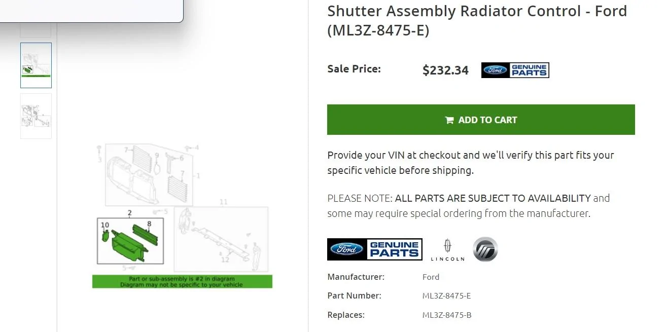 Ford F-150 Bumper Part -- how to fix this or know the part number? (Bent plastic part) spacer