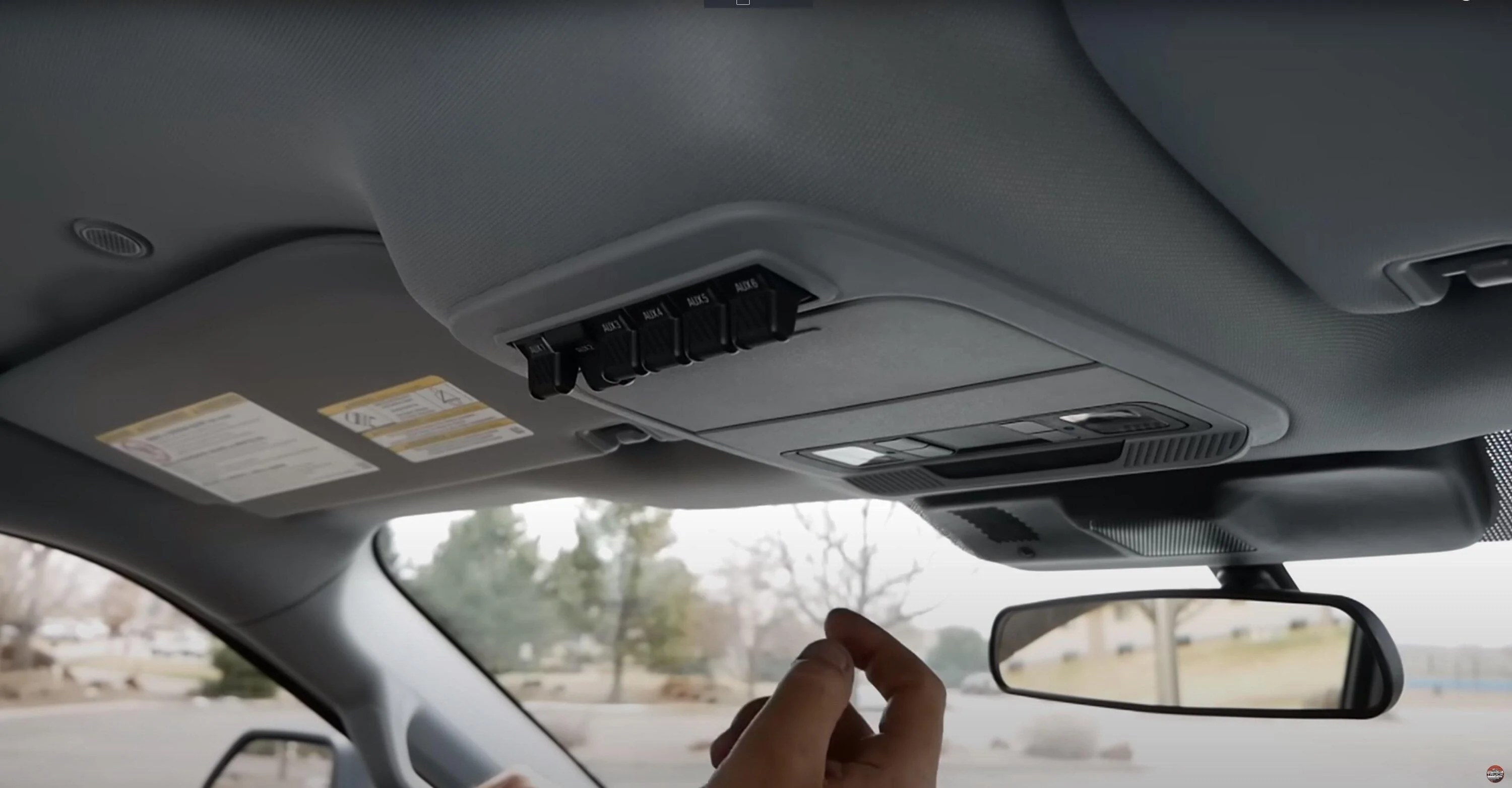 Ford F-150 Upfitter  over head console super duty overhead console with upfitter switchs gray