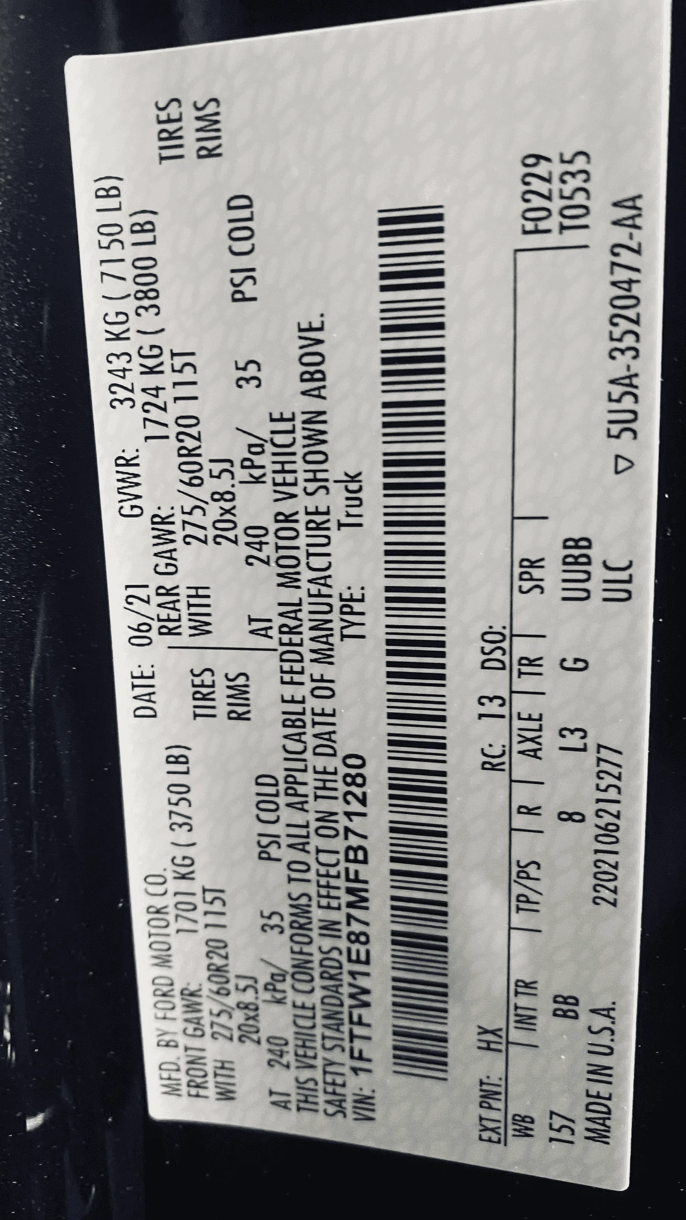 Ford F-150 Payload Hit compared to EB tempImagegPEDdJ