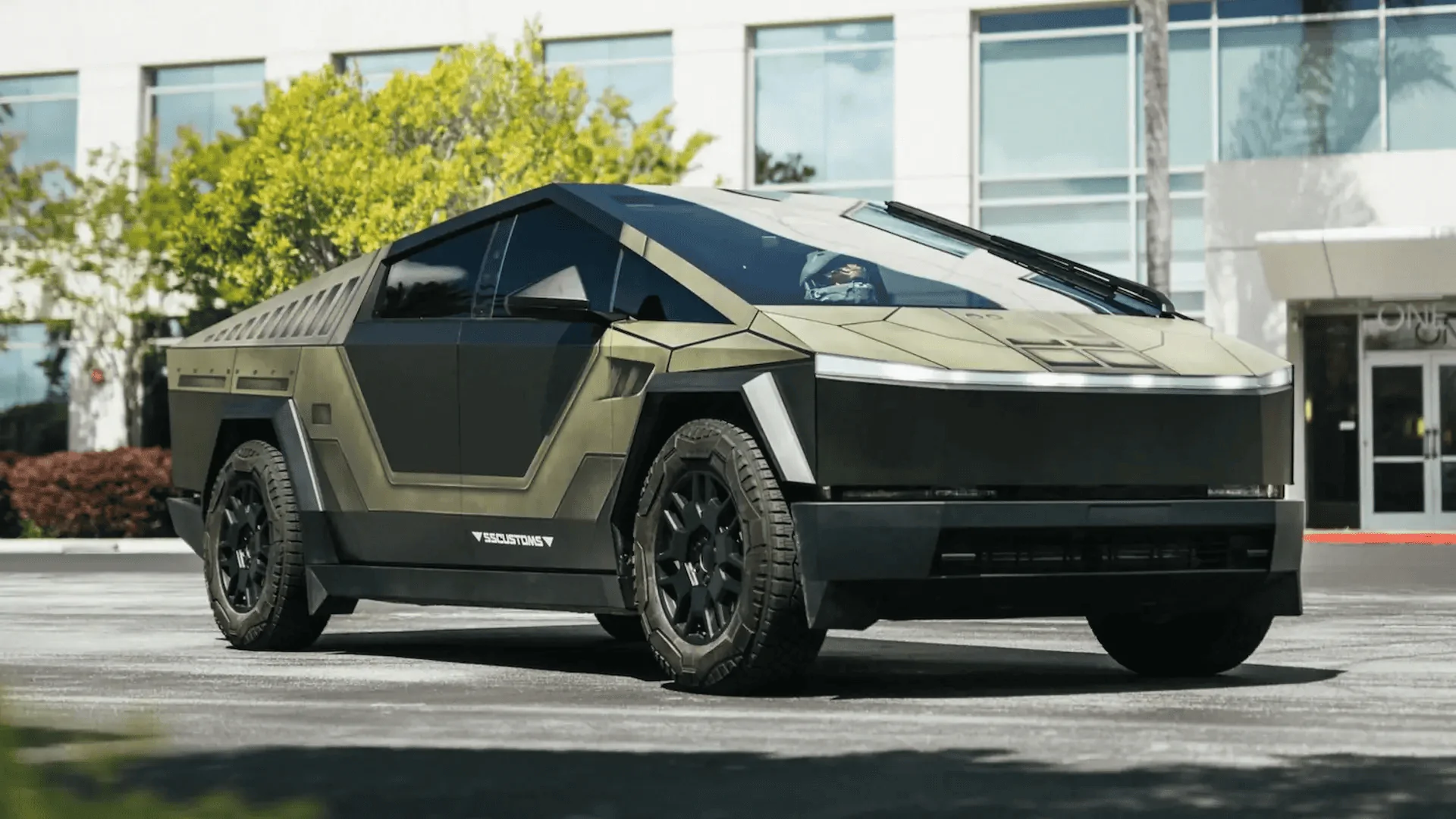 Ford F-150 Tesla Cyber Truck wrap …. tesla-cybertruck-halo-warthog-1