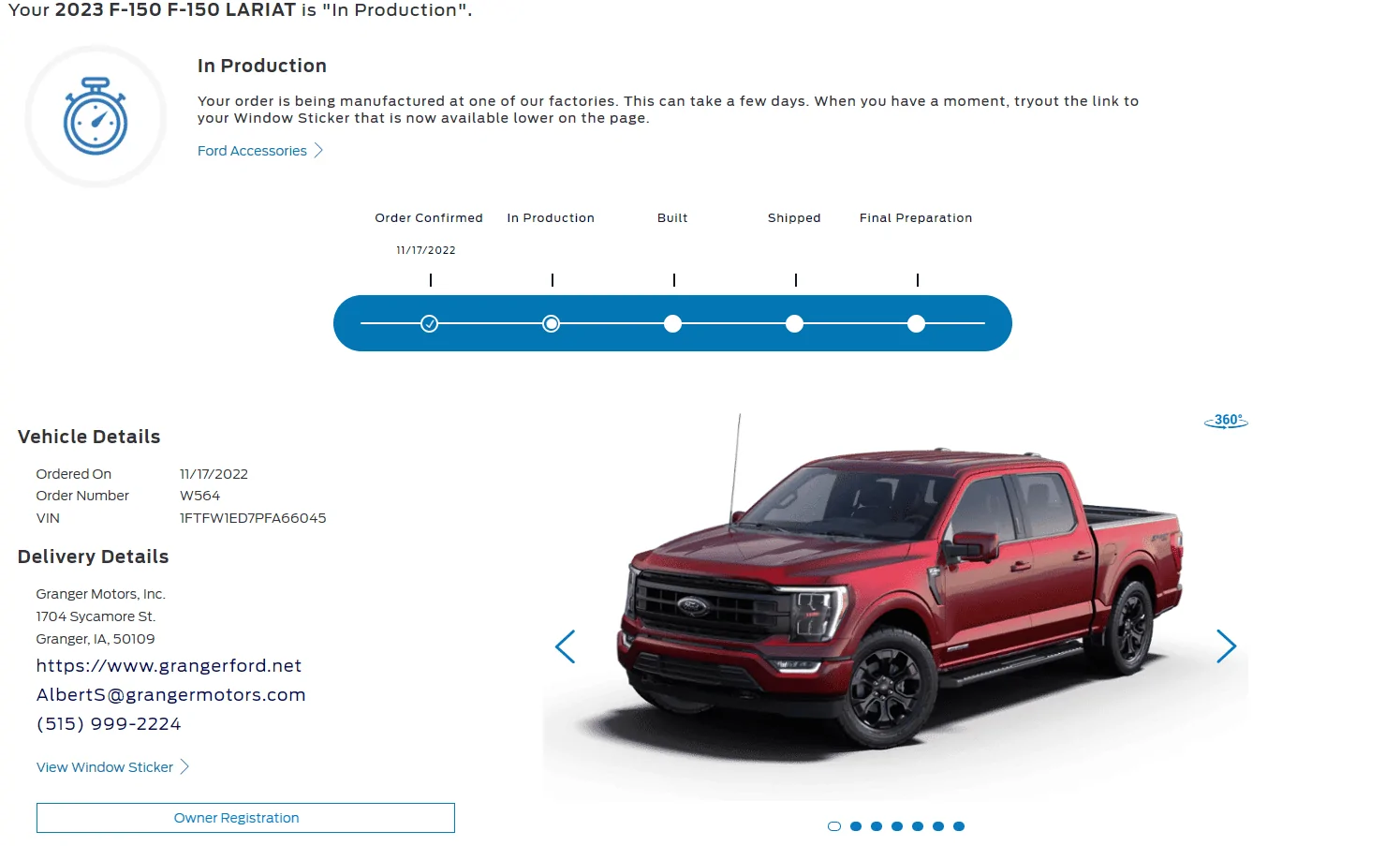 Ford F-150 1/2/2023 Build Week tr