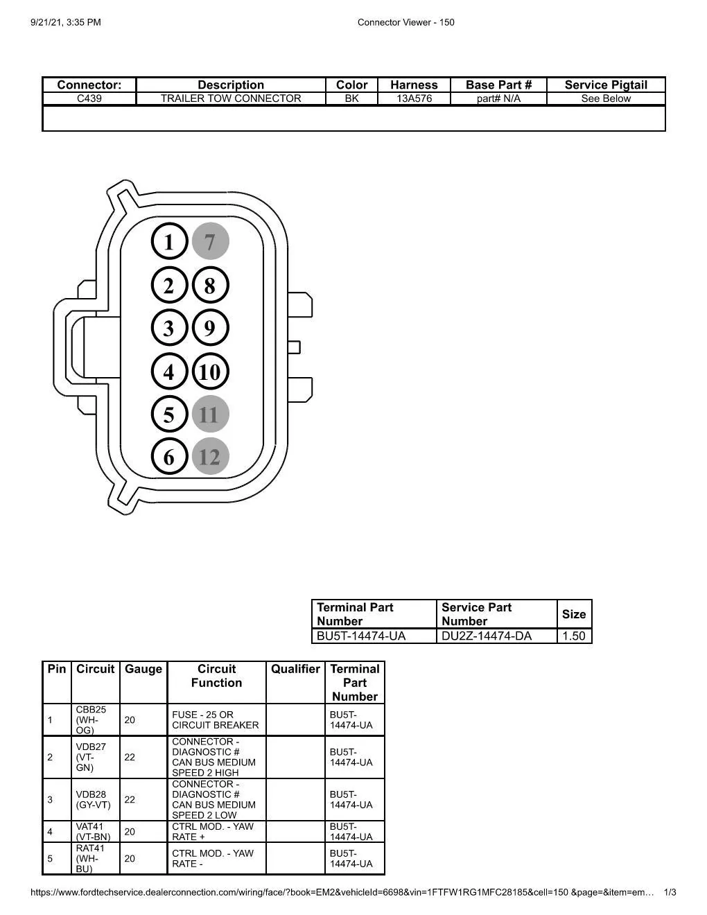 Ford F-150 Any update on a Trailer TPMS system? TRAILER TOW CONNECTOR C439 Page 001