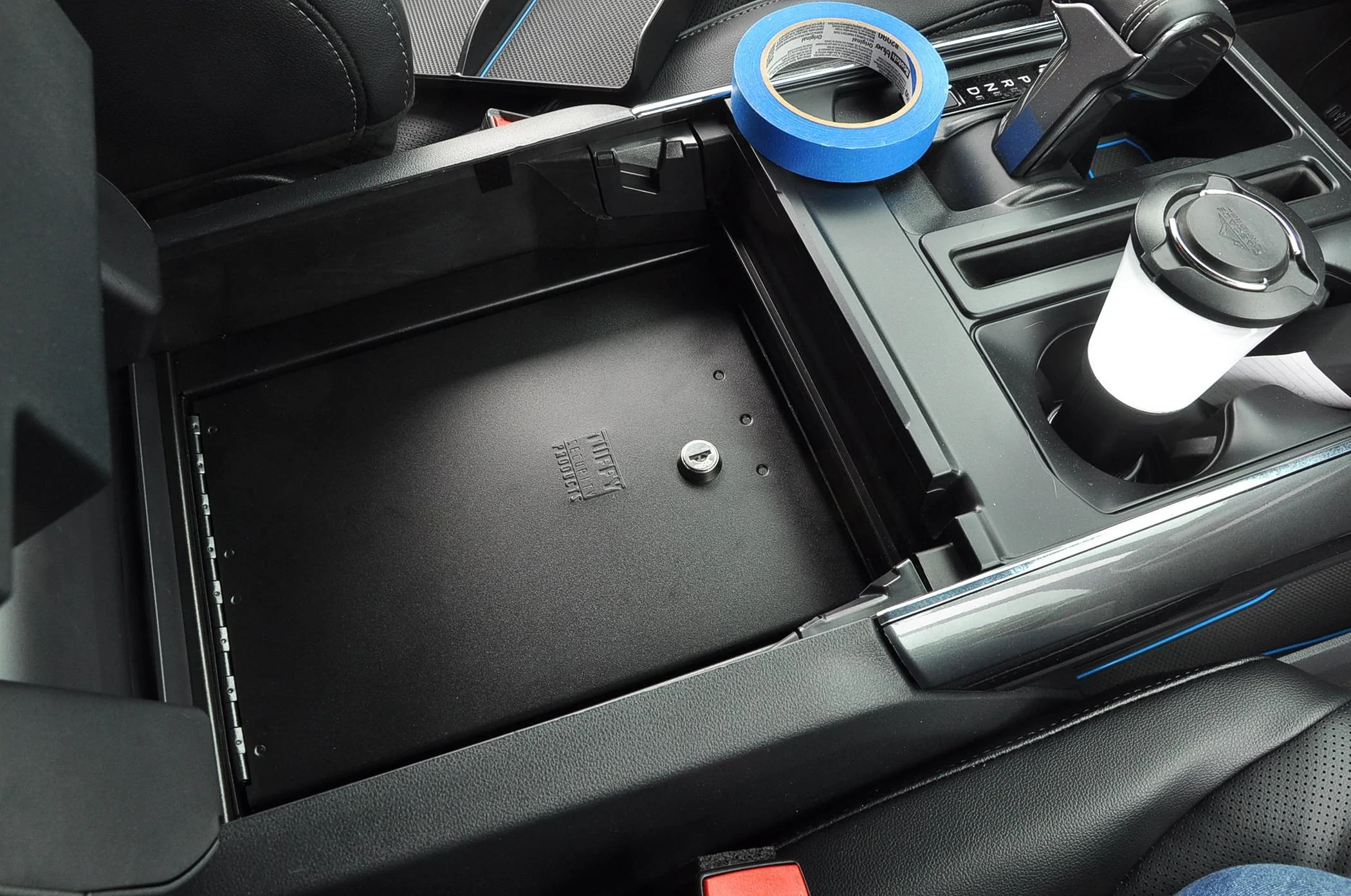 Ford F-150 Console Half Safe installed Tray1