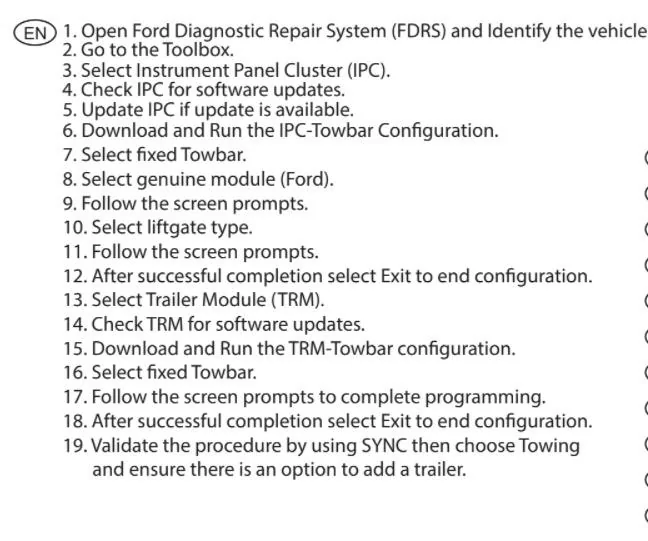 Ford F-150 ECU module programming guide using FDRS TRM Program