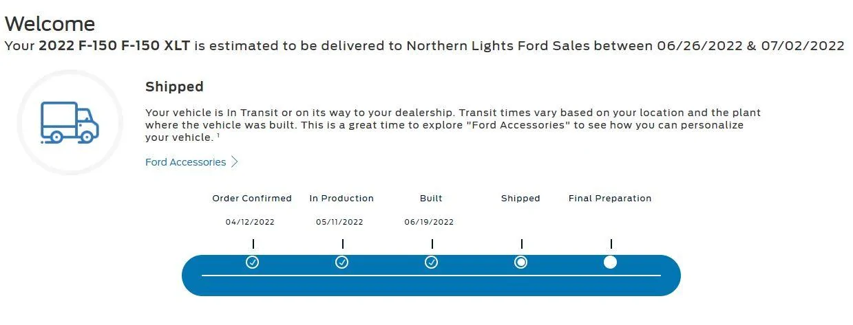 Ford F-150 05/09/22 Build week Truck Shi