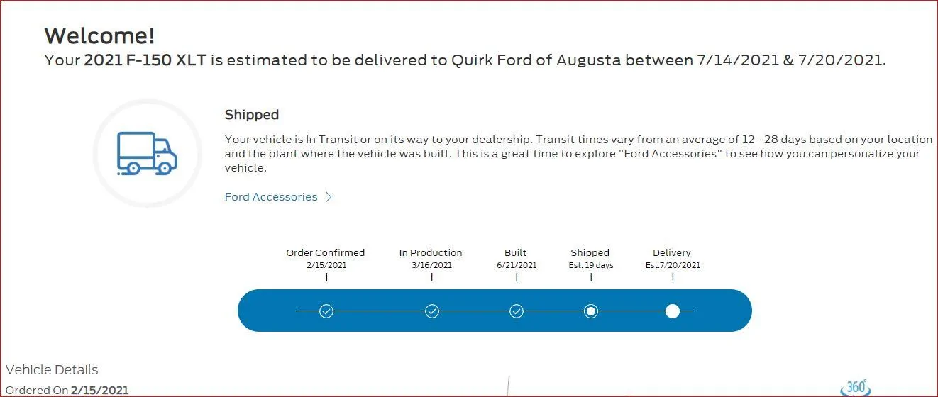 Ford F-150 03/15 Build Week truck