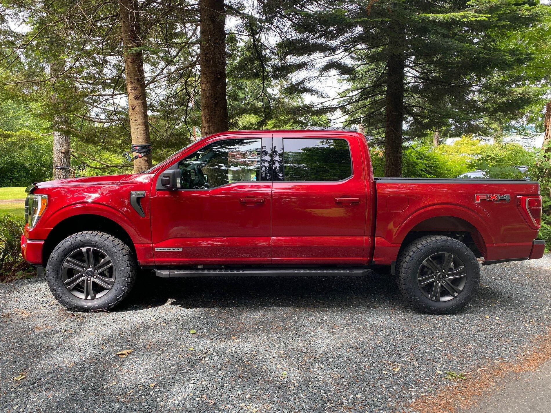 Ford F-150 What size tires with 2" rough country leveling kit? Truck2
