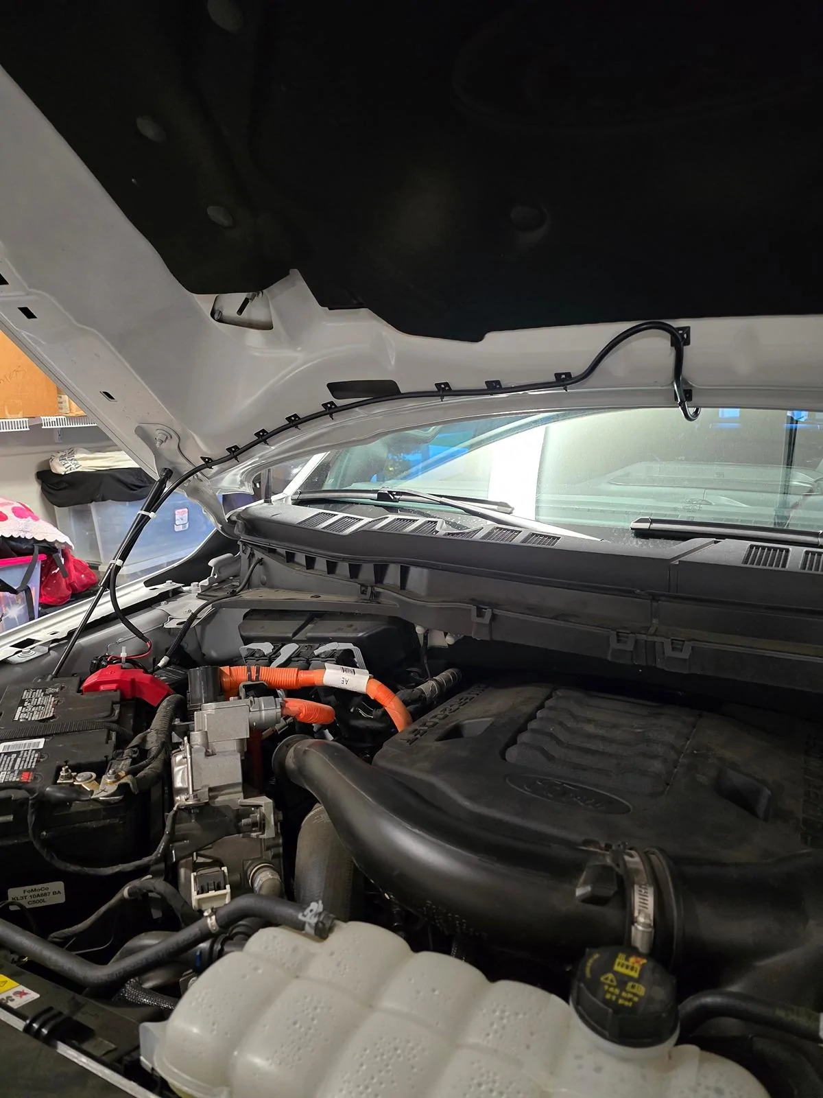 Ford F-150 LensunSolar Hood Solar Panel F-150 Powerboost BAP/Tremor Hood Installation Under Hood Cable Moiunting