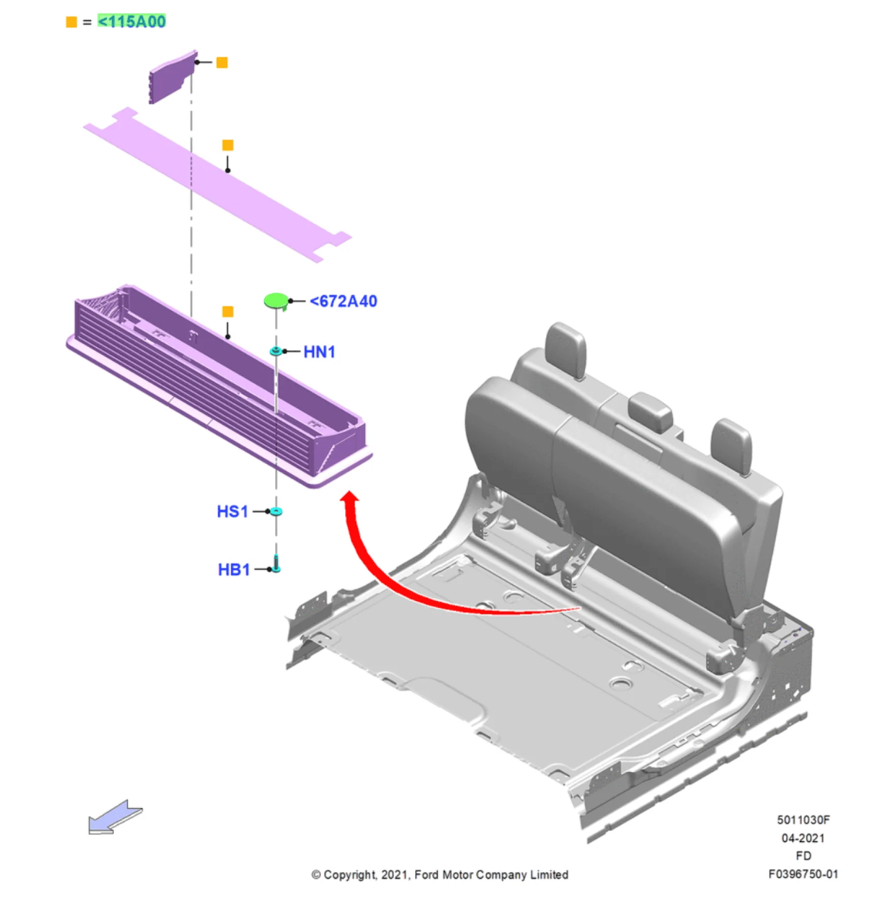 Ford F-150 2021 F-150 underseat lock box bin underseat