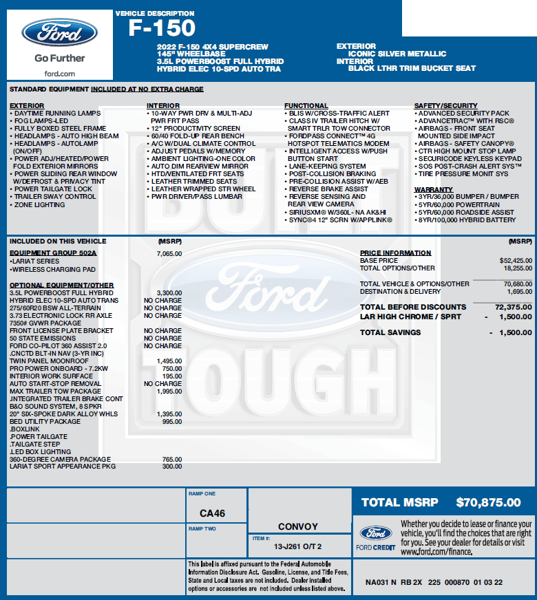Ford F-150 01/10/22 Build Week Club Untitled