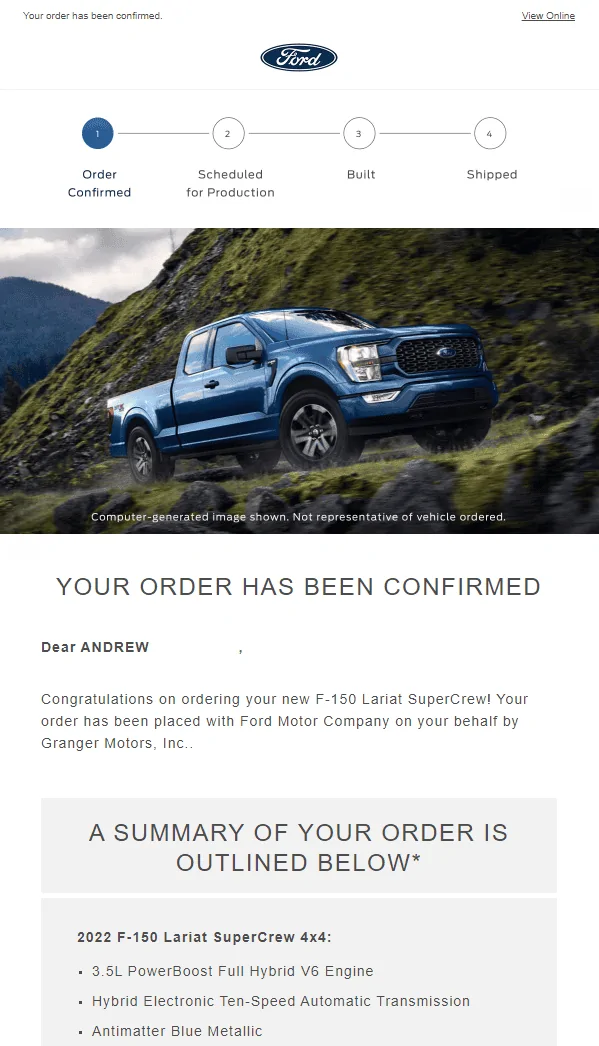 Ford F-150 3% Under Invoice 2022 F-150 Order - Granger Ford Untitled