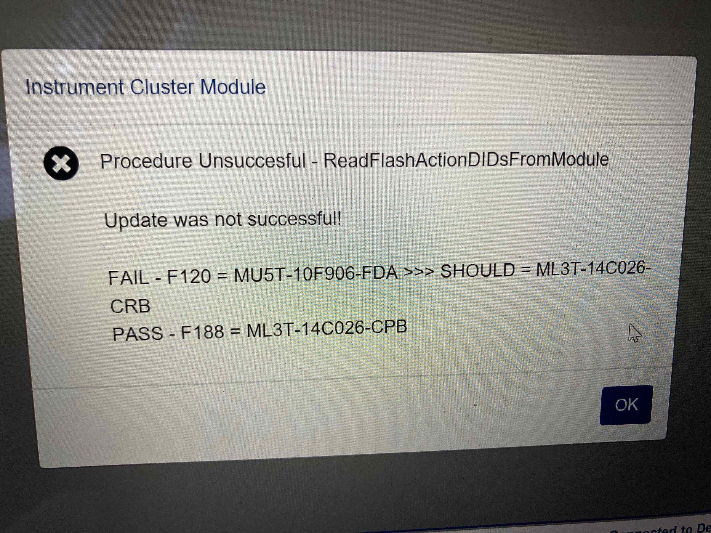 Ford F-150 ECU module programming guide using FDRS UpdateError