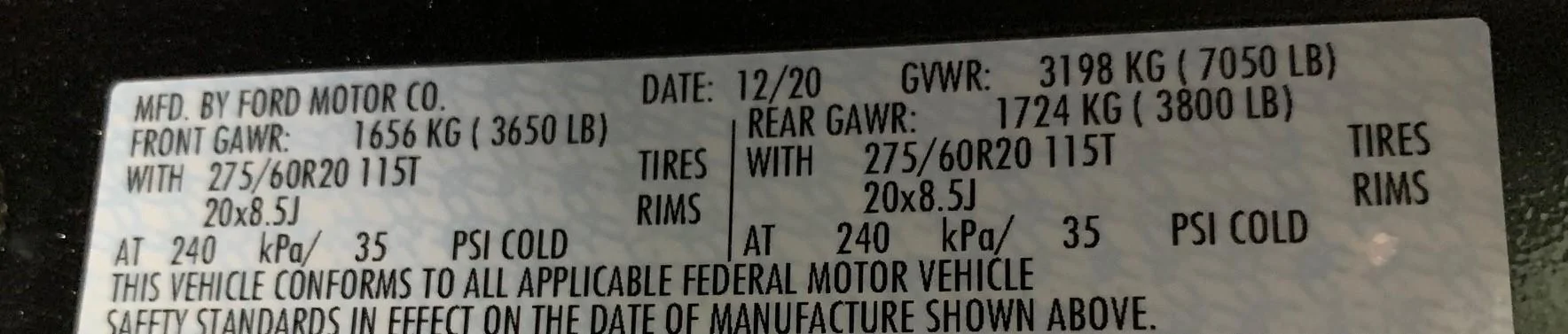 Ford F-150 Who has the “lowest” payload? Weights (2)