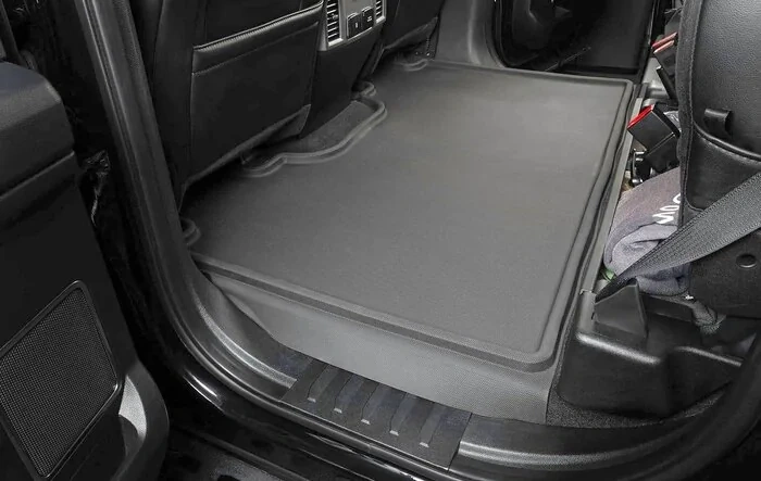 BaseLayer F150 all-weather floor liners - new release for rear floor mat with OEM fold-flat storage option